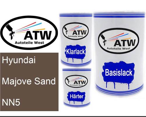 Hyundai, Majove Sand, NN5: 500ml Lackdose + 500ml Klarlack + 250ml Härter - Set, von ATW Autoteile West.
